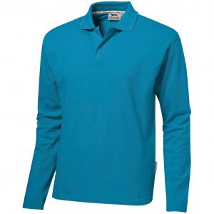 Mens Long Sleeve Zenith Golf Shirt - Aqua Only
