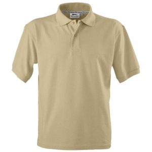 Mens Crest Golf Shirt  - Khaki Only