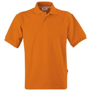 Mens Crest Golf Shirt  - Orange Only