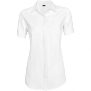 Ladies Short Sleeve Wallstreet Shirt - White Only