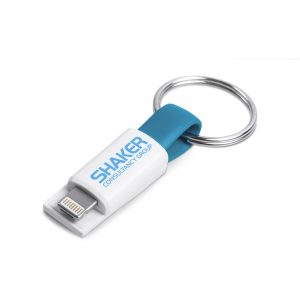 Ready-Charge 2-In-1 Connector Cable Keyholder - Cyan Only
